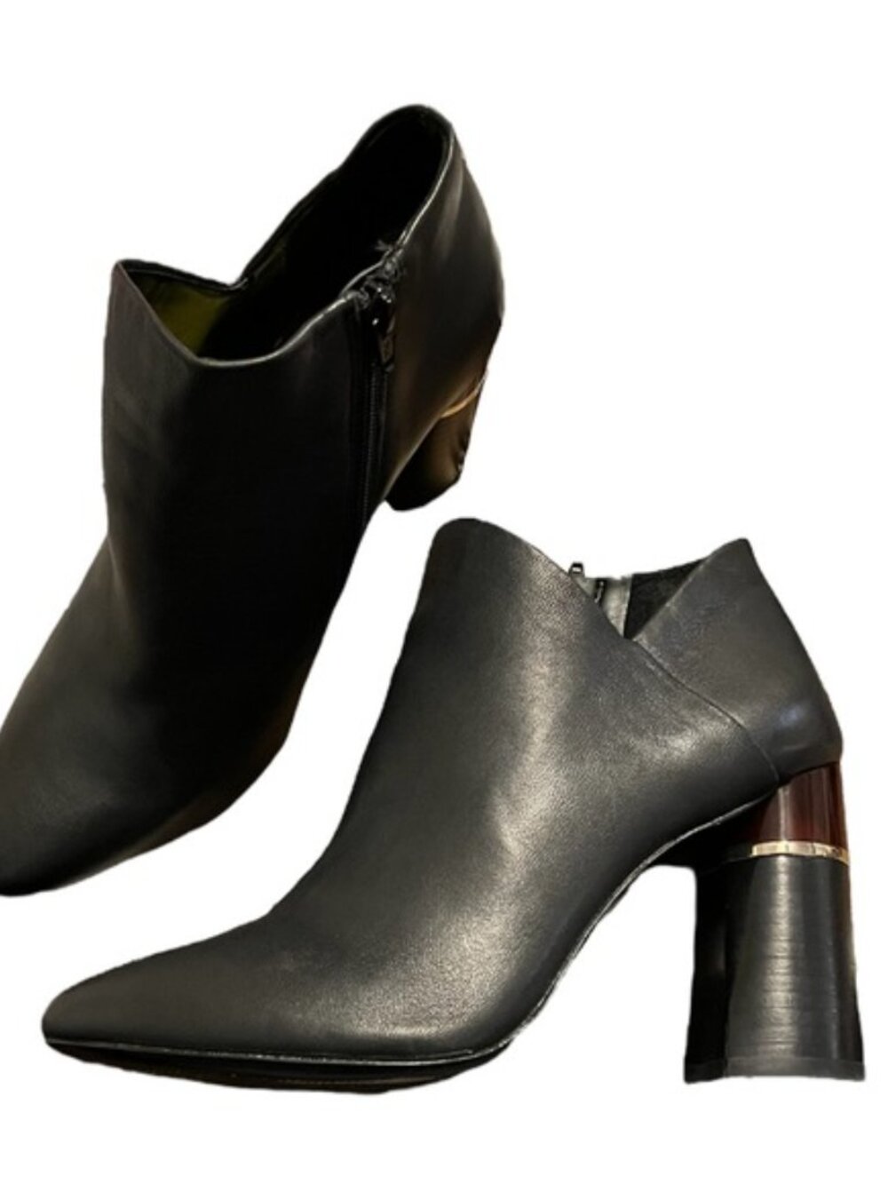 Antonio Melani NWT  Black Leather Octavien Ankle Boots 8.5